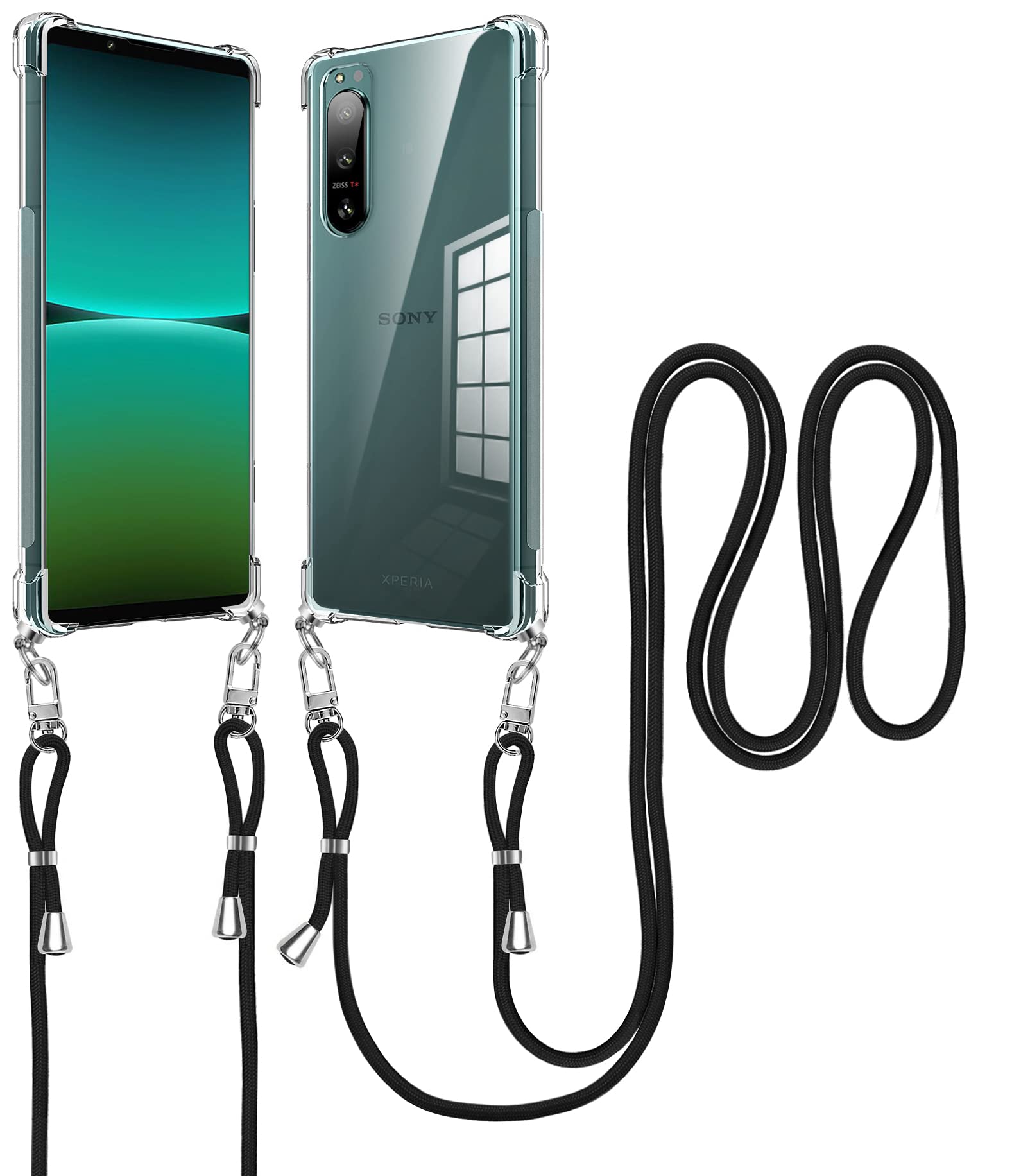 xiusiteli Xperia 5 IV ケース クリア ショルダー SO-54C/SOG09 TPU 縄掛け 薄型 軽量