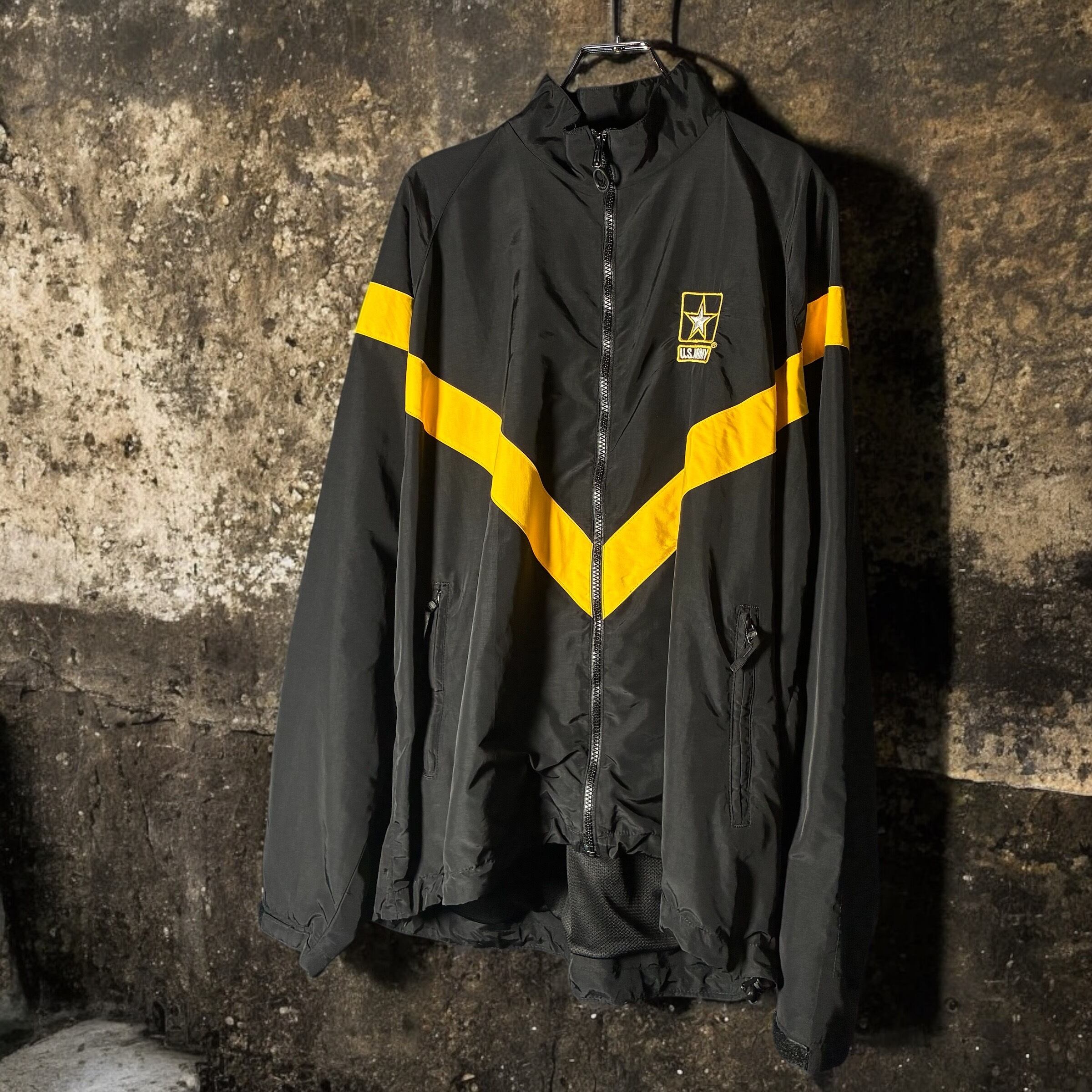 米軍U.S. Army ウォームアップウェアセット 黒/黄 MILITARY（ミリタリー） リジェクト 訳あり品 実物 USED 米軍 U.S.ARMY