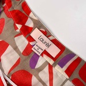 LAUREL ローレル 総柄 半袖 チュニック プリーツ タック シャツ サイズ36 /ESCADA エスカーダ