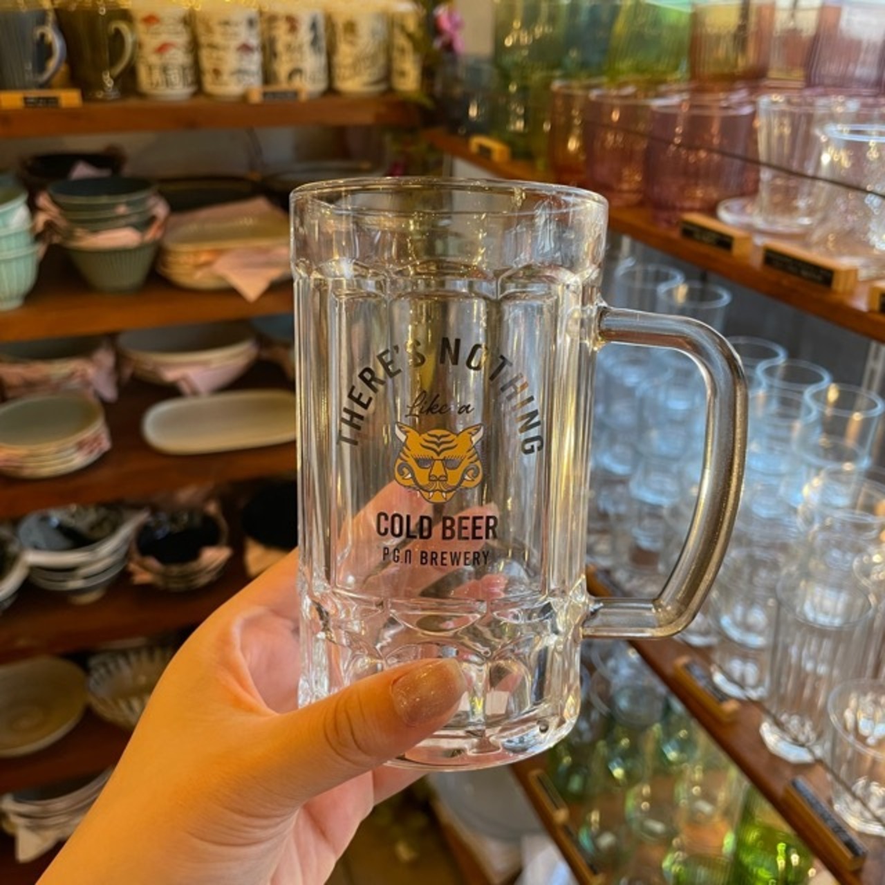 COLD BEER mug yellow tiger / コールドビアーマグ ビアマグ マグカップ ジョッキ ビール ハイボール お酒 グラス 虎 アニマル ギフト プレゼント 父の日