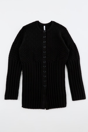 LINKS PATTERN CARDIGAN 26SSAC-013 BLACK