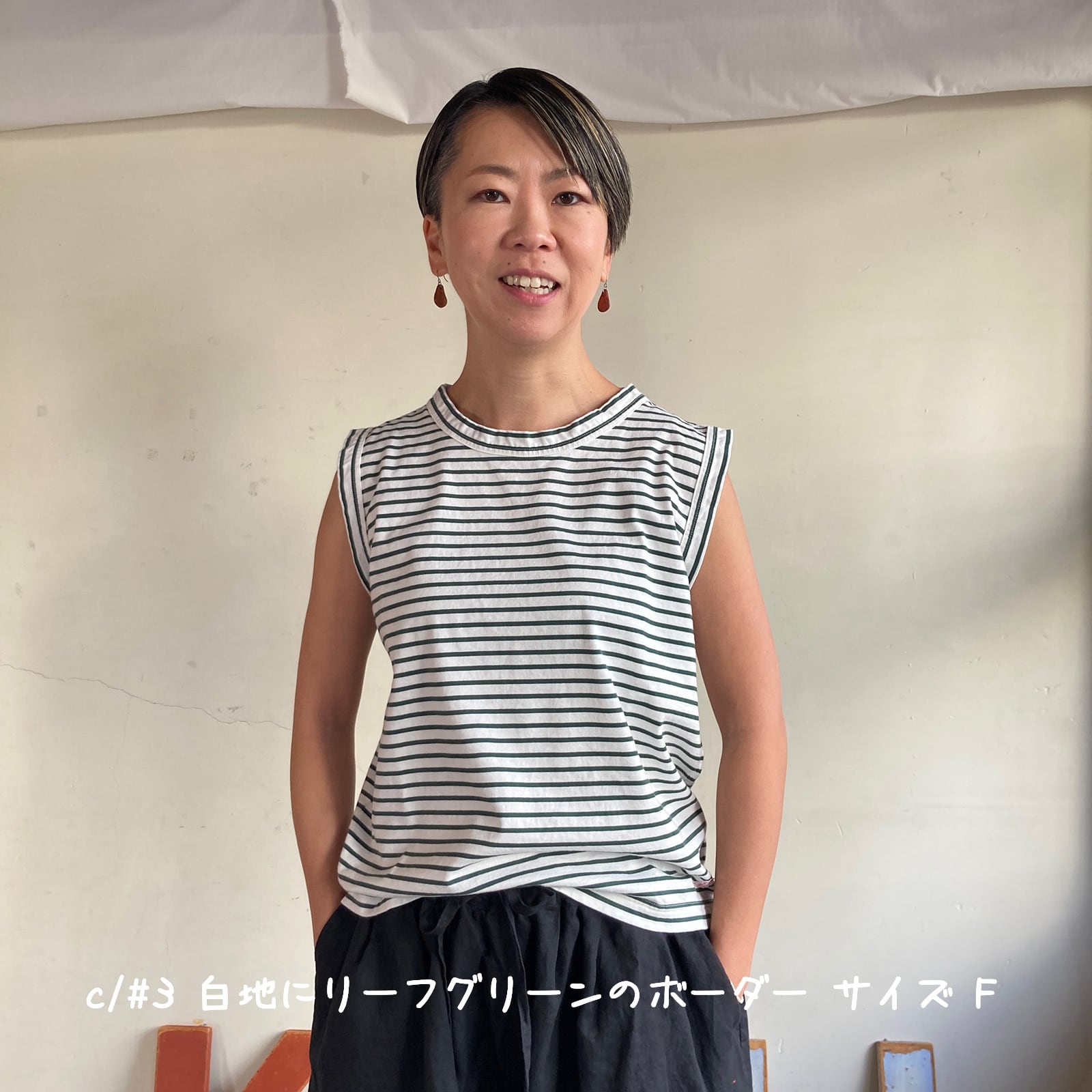 ノースリーブボーダー Girl'sコーディネートボーダー 62C24 サイズF