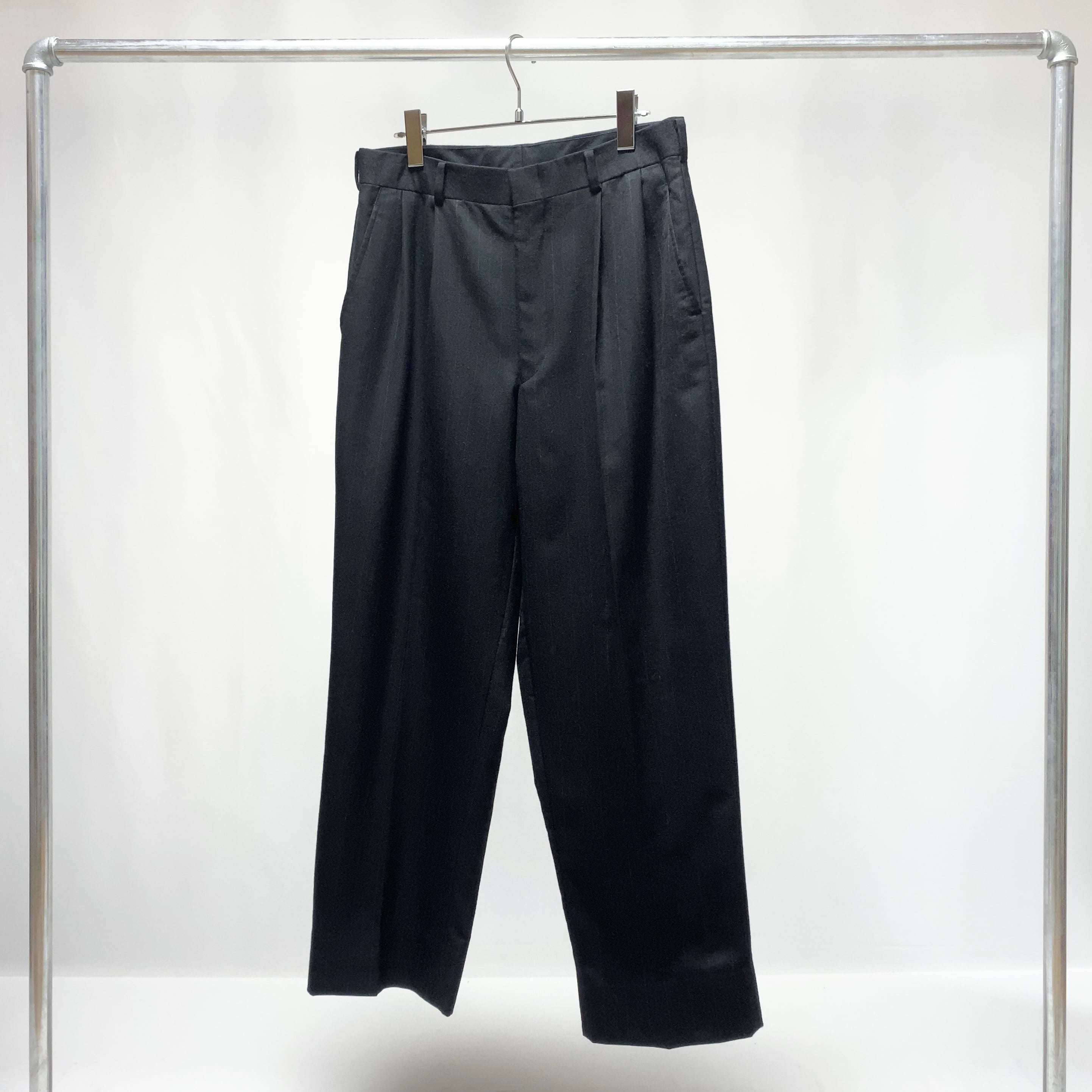 im product (ISSEY MIYAKE) / 90-00's 2tuck Wool Trousers / Made in Japan  /アイムプロダクト/イッセイミヤケ/ウールパンツ/ウールスラックス/ワイドスラックス/チョークストライプ/90年代/00年代