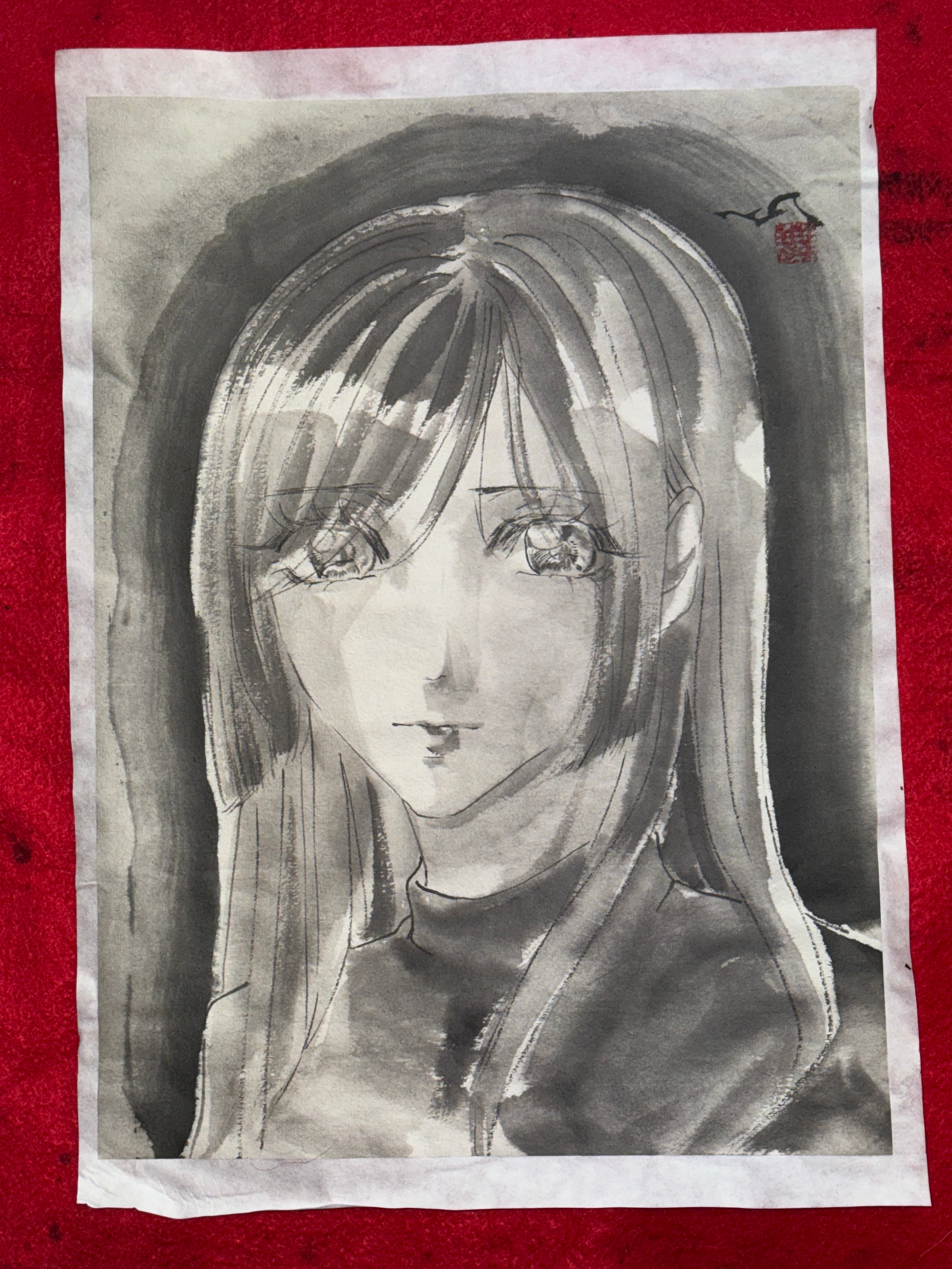 逃げ上手の若君 北畠顕家 美人画 肉筆画 墨絵 水墨画 原画 現品限り