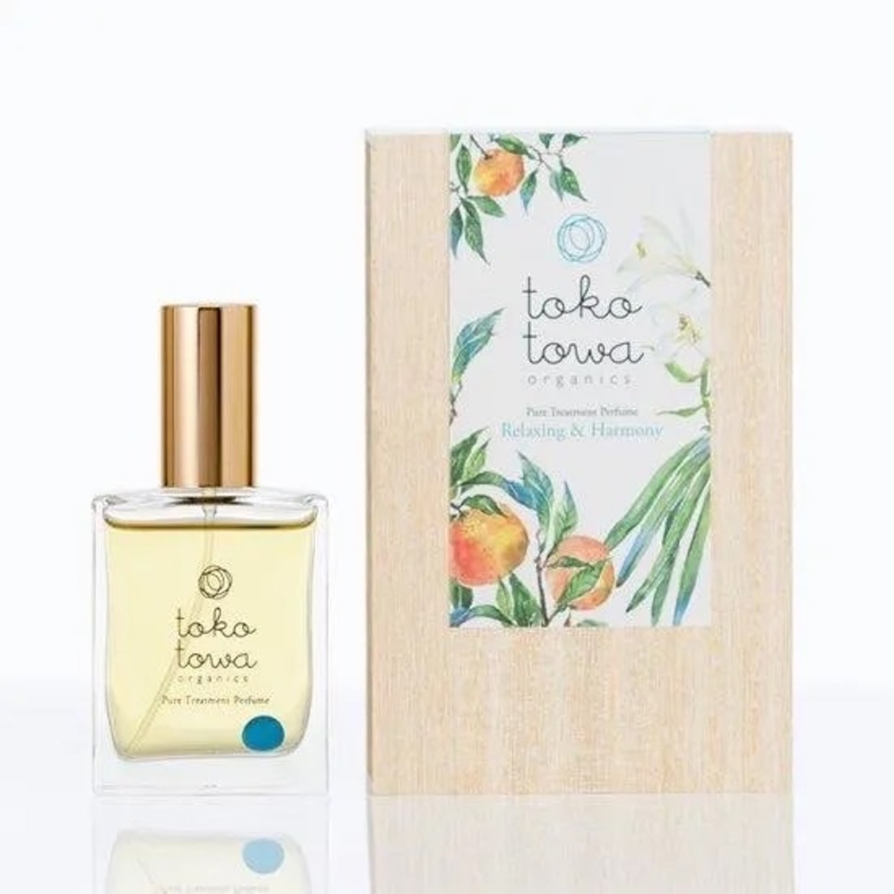 オーガニック香水 ピュアトリートメントパフューム 25ml ライトブルー 〜日本の橙とバニラの香り〜　天然石ブルーオニキス入り