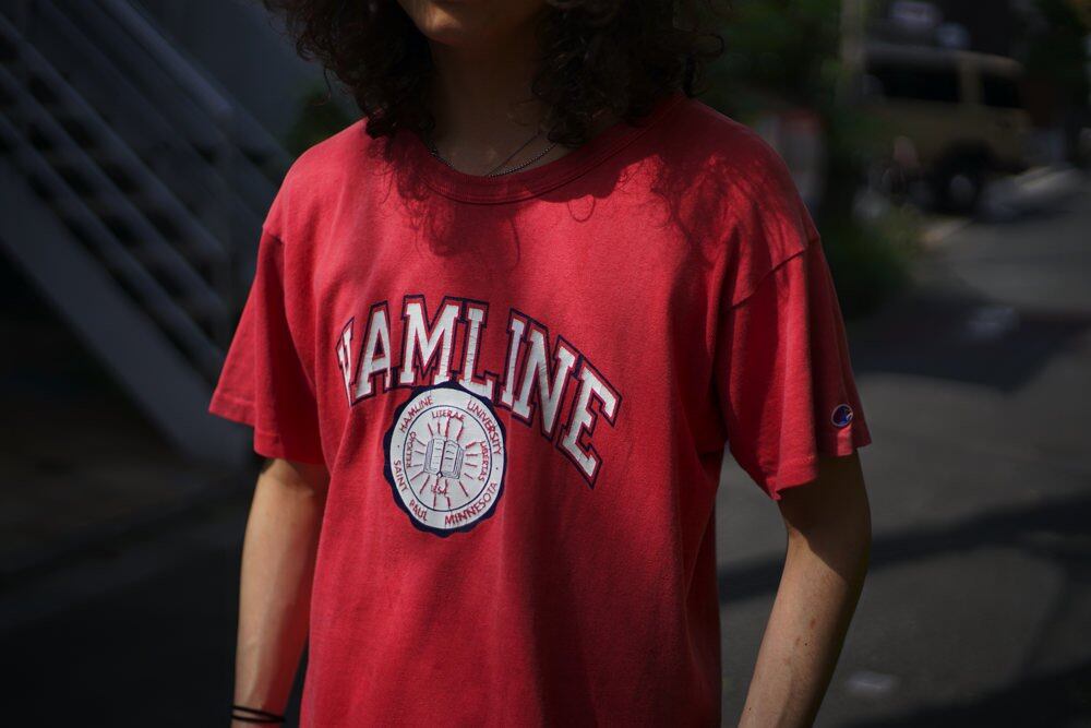 Champion Trico Tag [Champion] Vintage College T-shirt [1980s