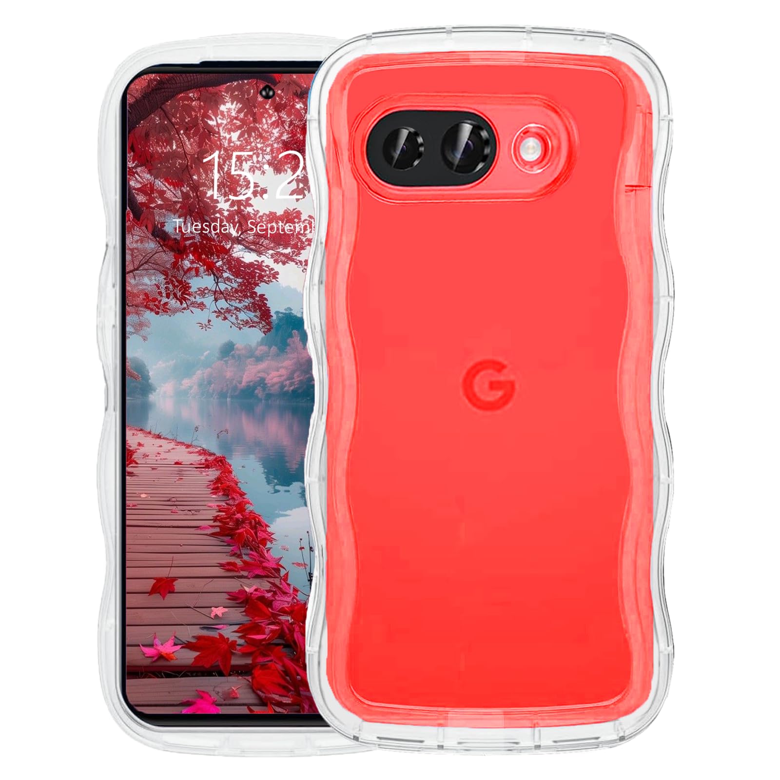 AVETUL Google Pixel 10a ケース クリア ウェーブ ピクセル10aケース 韓国 うねうね おしゃれ 黄ばみなし かわいい ソフトTPU 滑り止め 薄型 軽量 pixel10a スマホケース ワイヤレス充電対応 ストラップホール付き ピクセル 10a ウェーブ カバー (クリア)