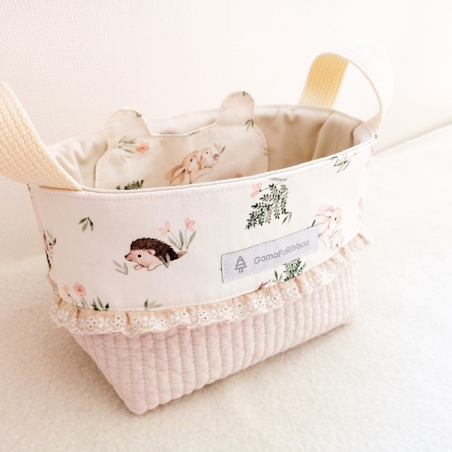 布バスケット　うさくまたん