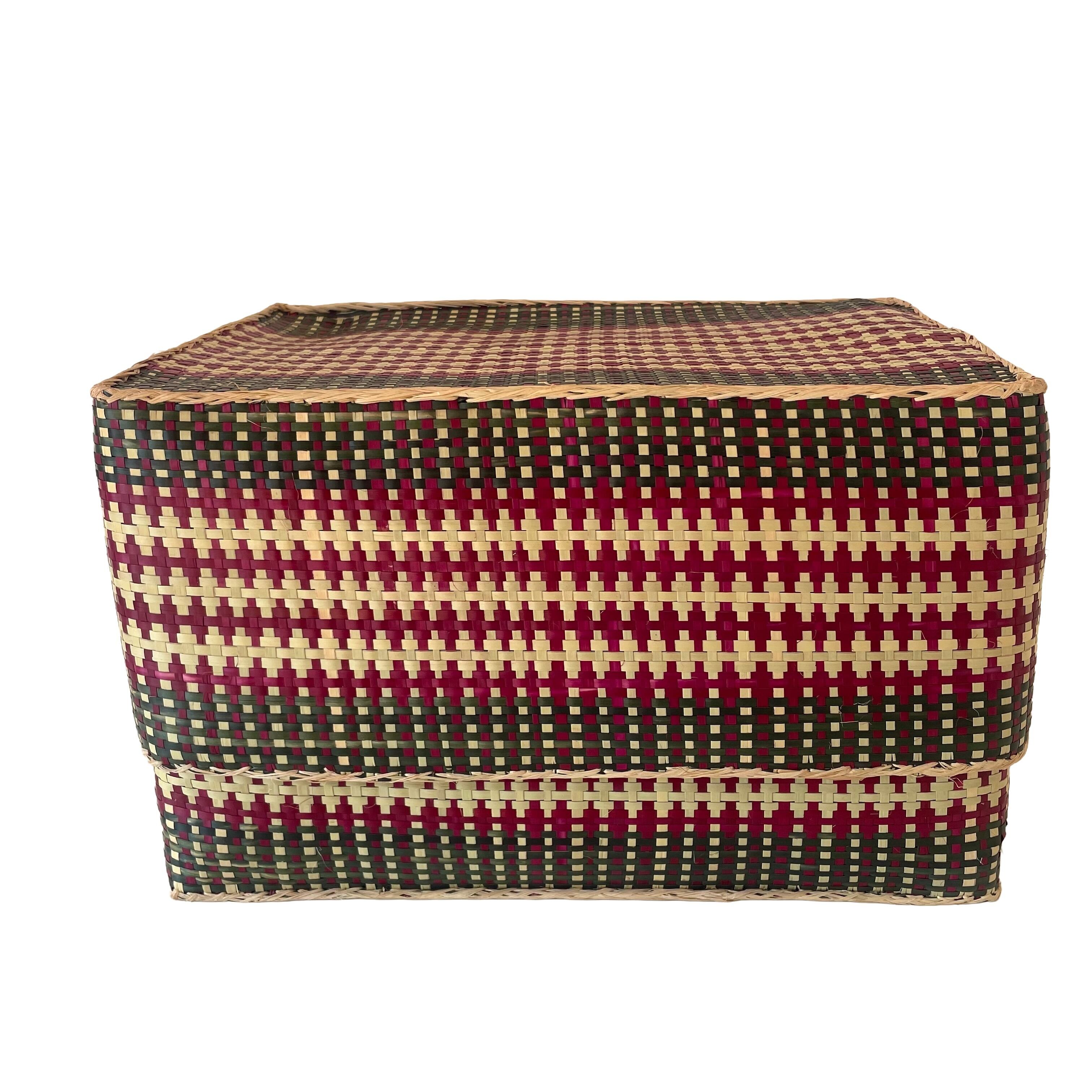 Rectangular colourful basket LL w40cm×30.5cm×h24cm四角カラフル蓋