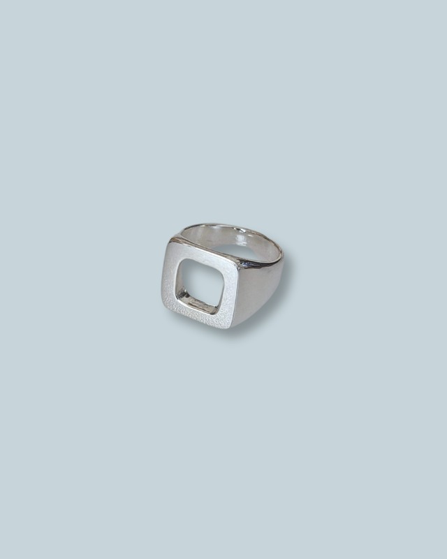 round square ring -silver-