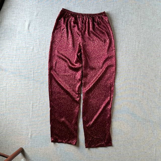 90's-00's,Red Botanical Easy Pants,Size S