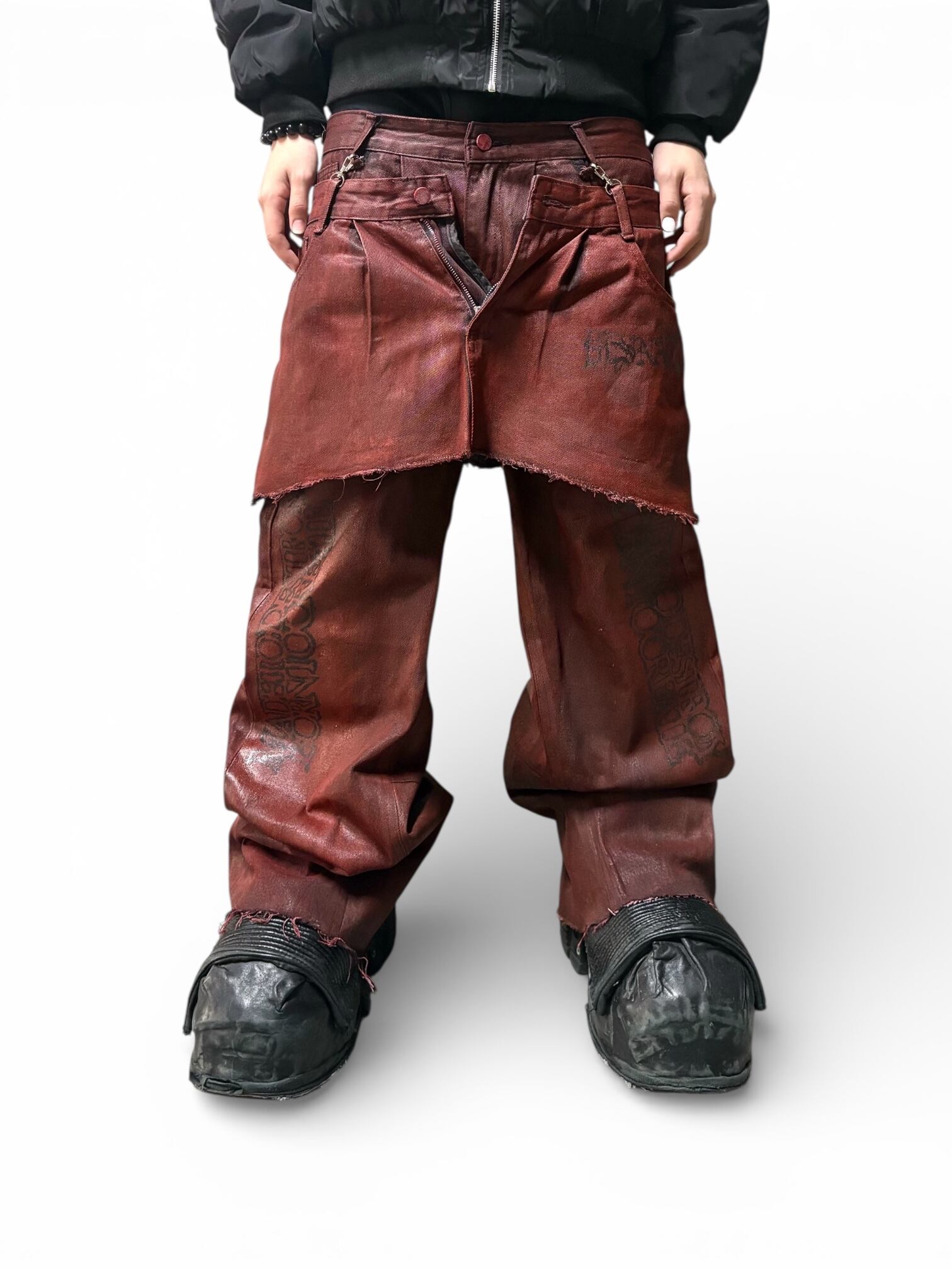 PLANET STUDIO】Gloss Coating Zip Flare Pants | OVERTURE WEB SHOP
