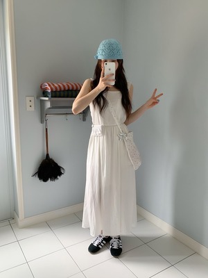 (即納)ezediary / Wing frill onepiece / ivory
