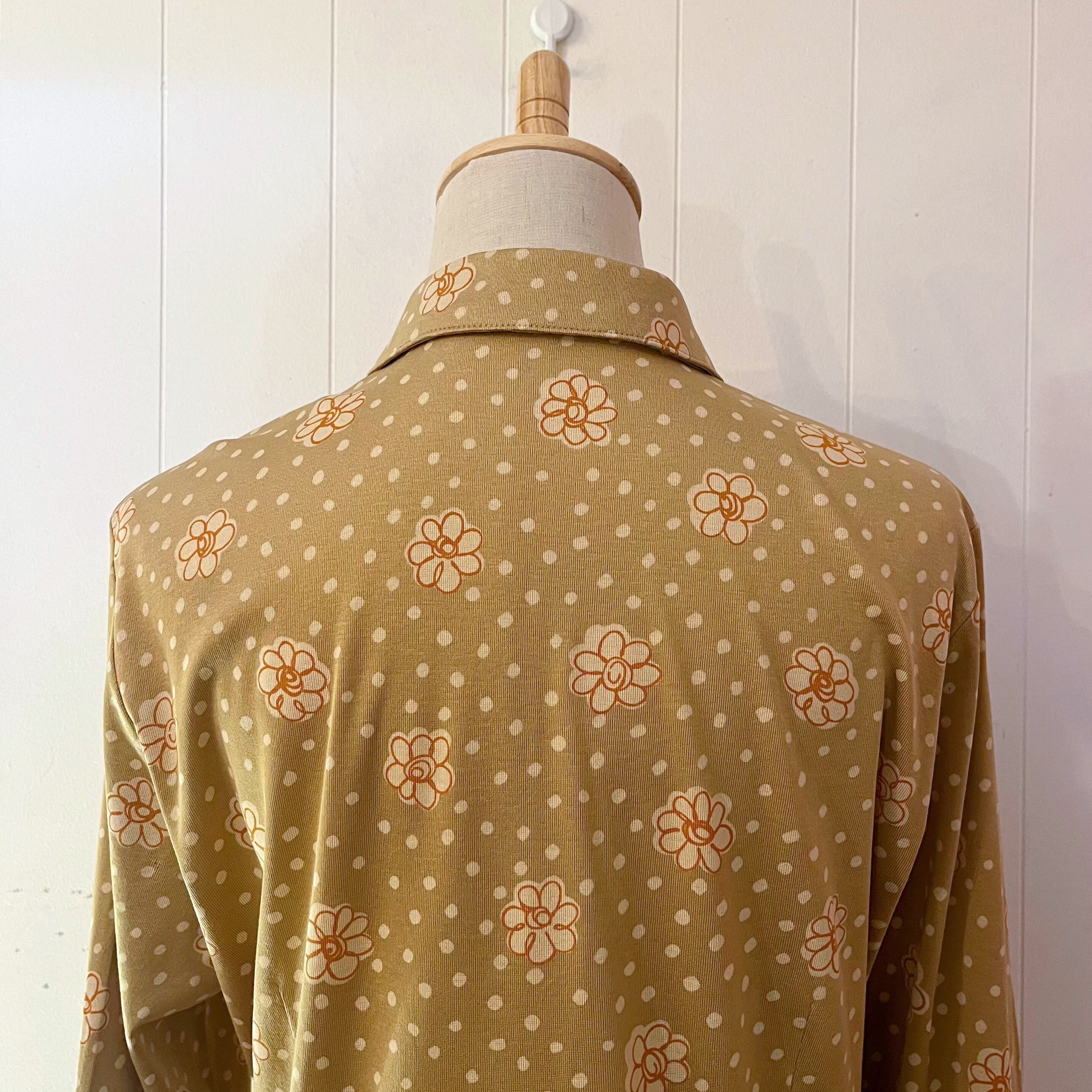 handwriting flower dot printed blouse