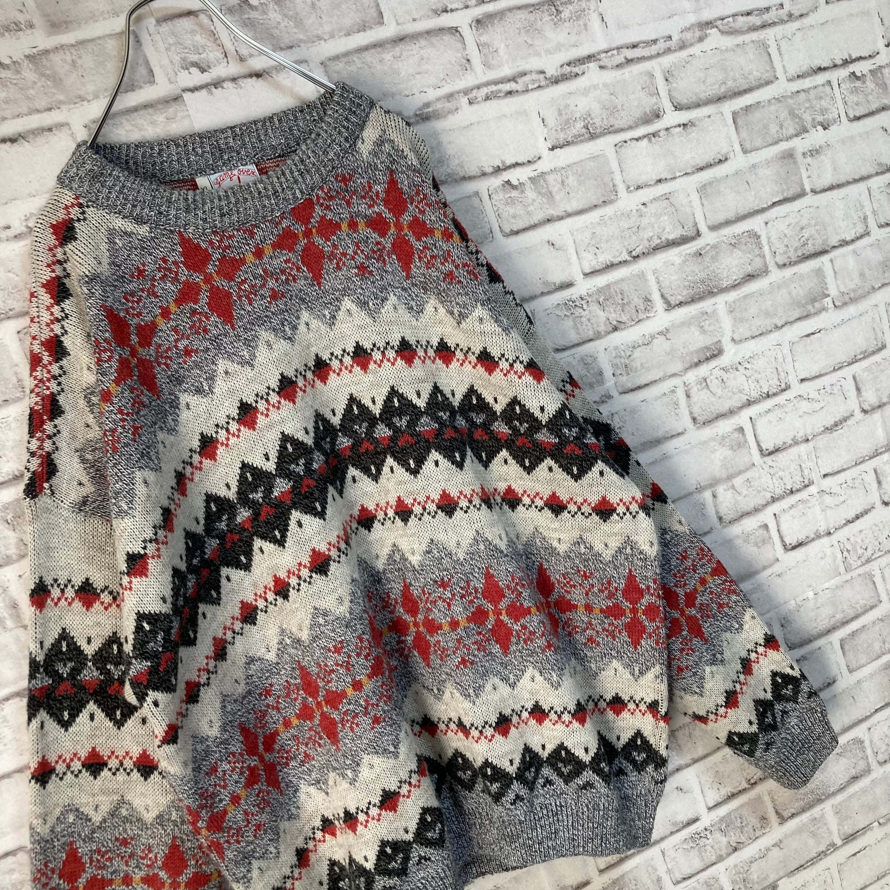game over】Design Knit XL Made in ITALY “EURO LINE” デザインニット 