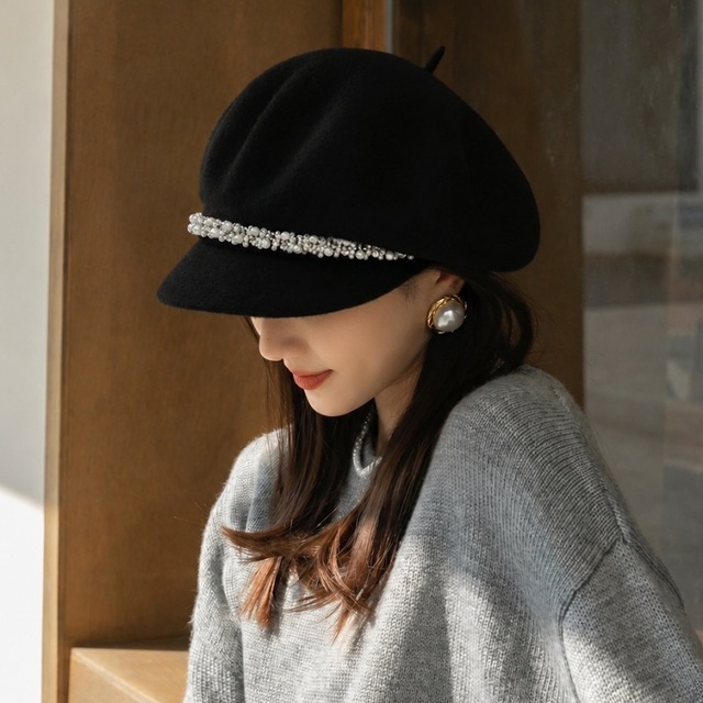 Pearl belt wool casquette　M4921