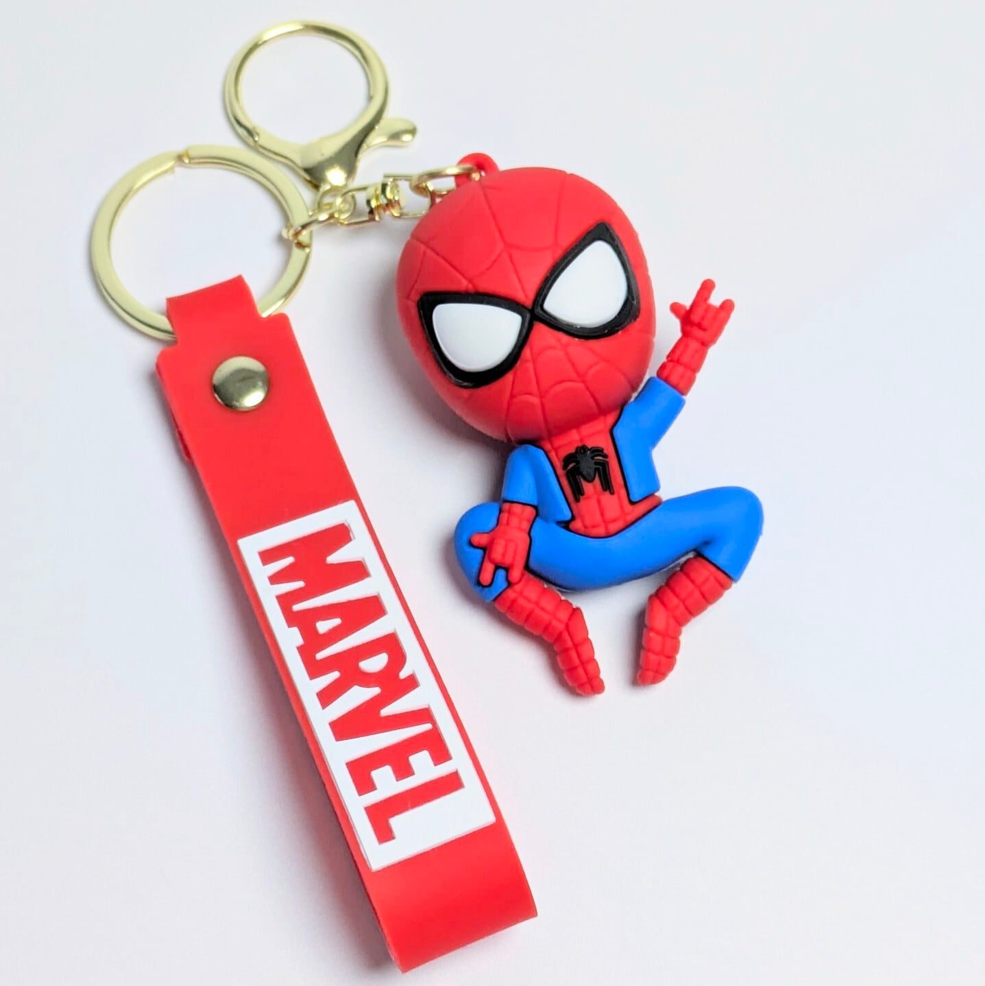 ♧【 Spider-Man（ スパイダーマン  ）】 3D Rubber KeyHolder / ラバーキーホルダー / フィギュアキーホルダー〚アメリカン雑貨 アメトイ〛