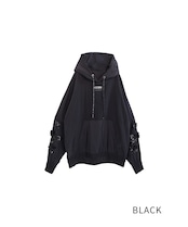 スパンコールスリーブナイロンフーディー (BLACK) CQ-47039