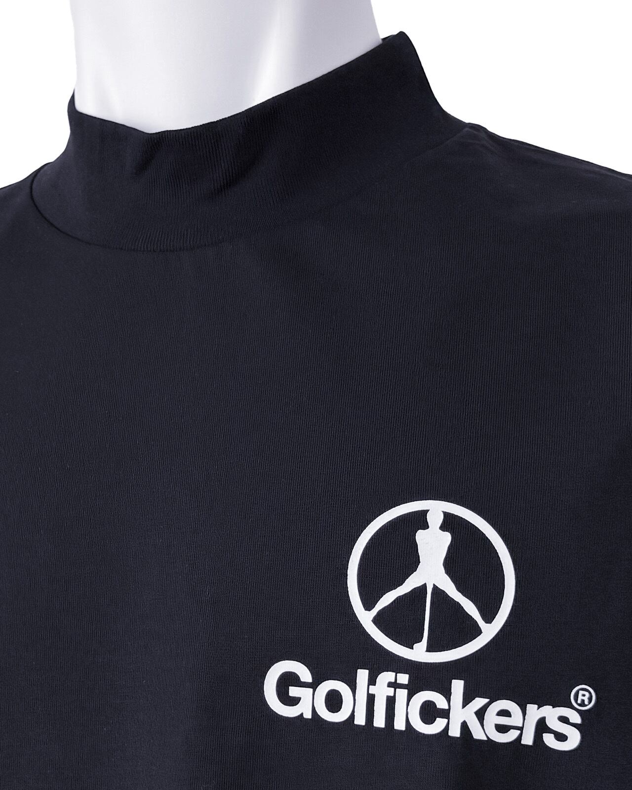HOLE 579] Mock Neck Wide LS-Shirts -Black- | Golfickers