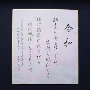 「令和の典拠」J｜書道家直筆のグラデーション大色紙作品