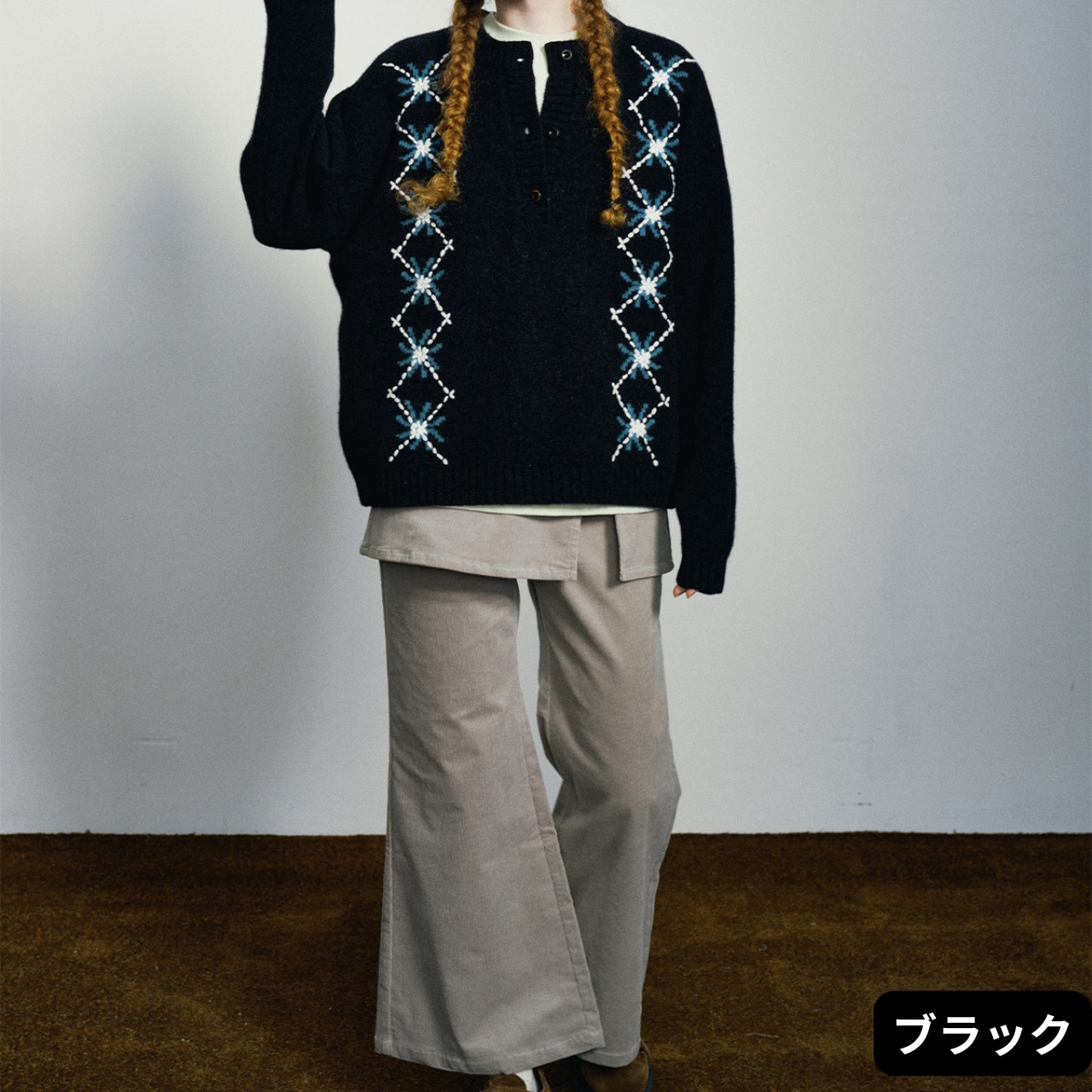 Nordic Stitch Knit Pullover【5color】 T4174