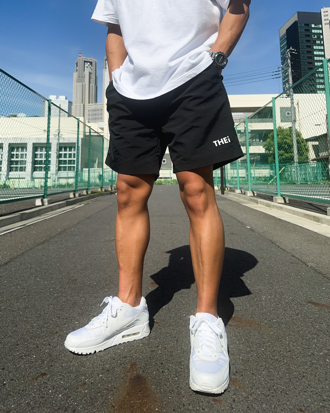 BASIC ONE POINT NYLON EASY SHORTS - BLACK | THEi Official 
