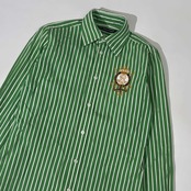 90s RALPH LAUREN SPORT ラルフローレン ストライプ 長袖シャツ 6/グリーン レディース ビンテージ