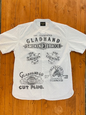 【BY GLAD HAND】バイ グラッドハンド FOR SMOKING - S/S SHIRTS  ノンカラー半袖シャツ