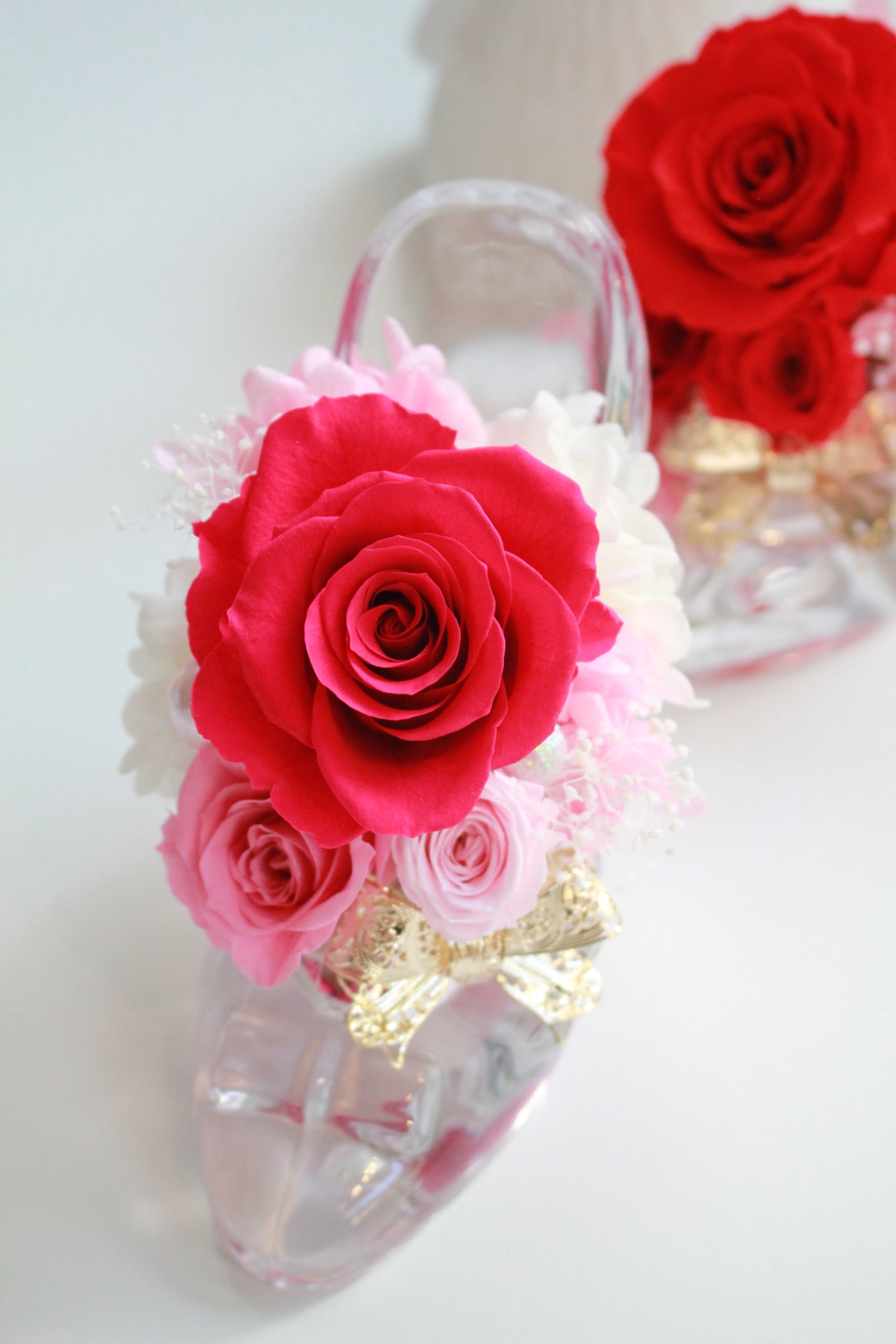 ガラスの靴アレンジメント/アクリルケース入り | 福岡のプリザーブド