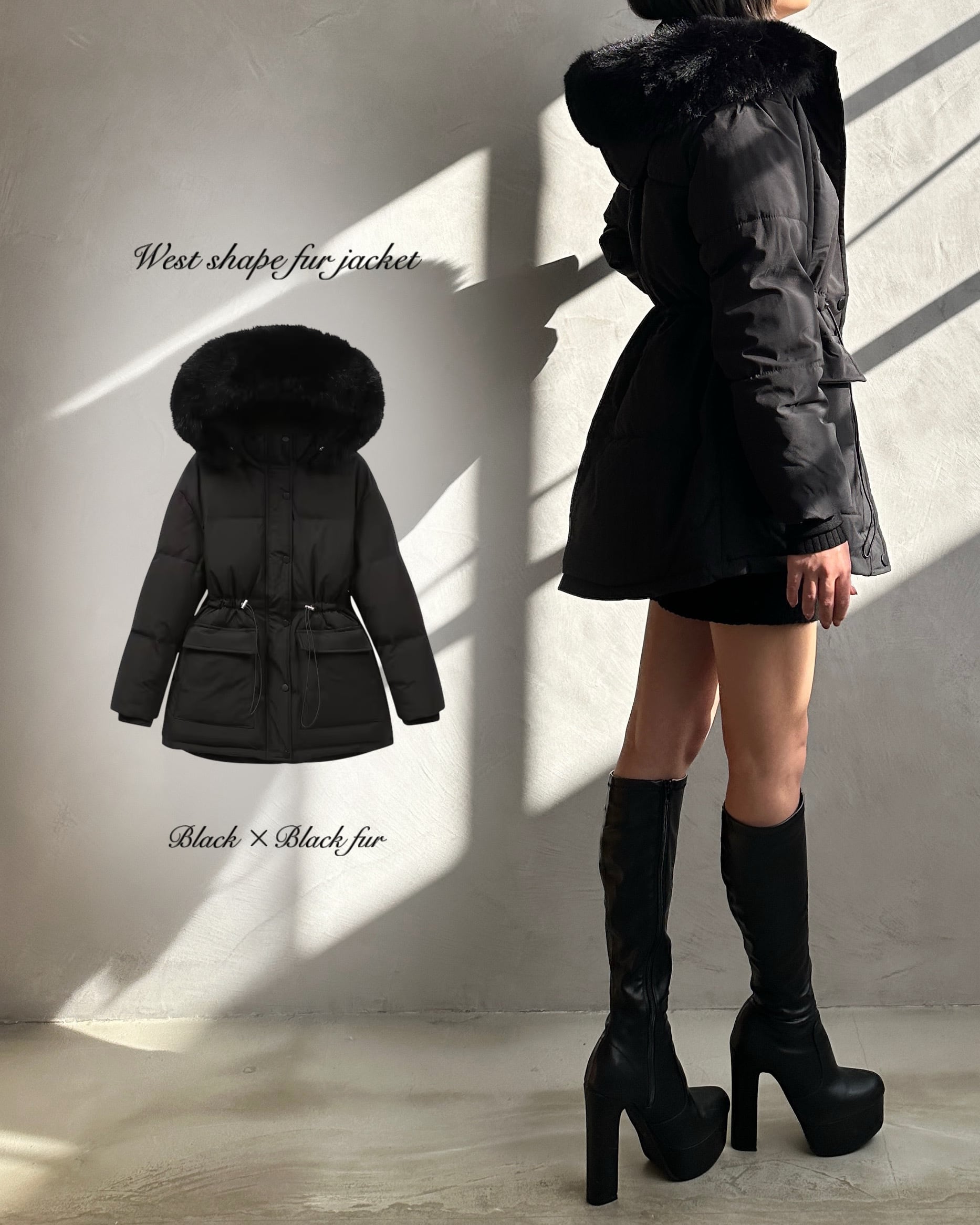 即納/再入荷】Waist shape fur jacket【2カラー】 | GIENGE［ジーアング］