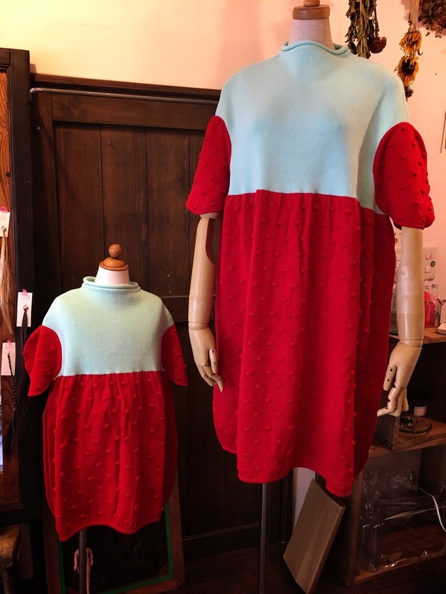 2TONE CIRCLE POPCORN KNIT DRESS women 送料無料