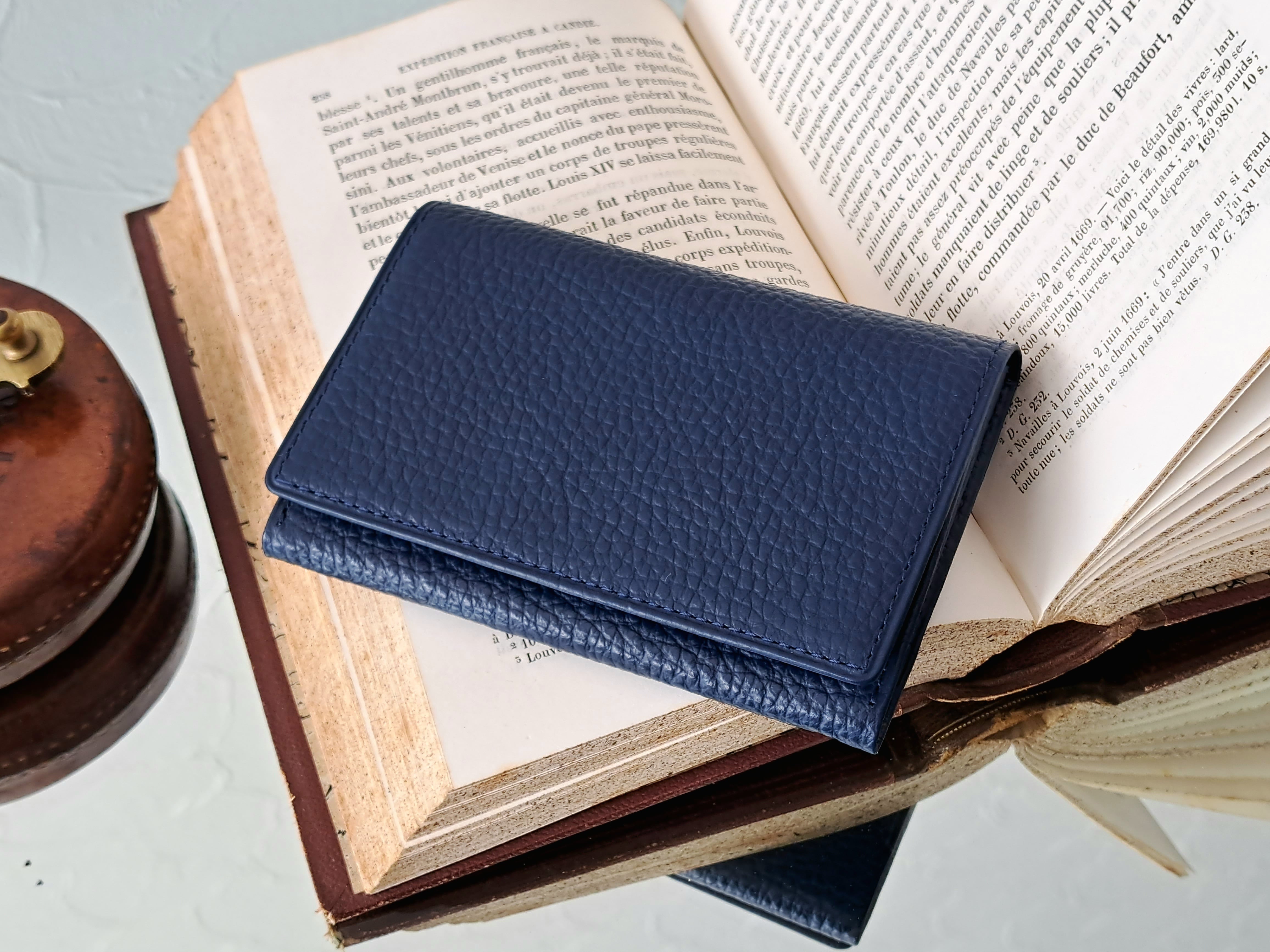 風琴マチ名刺入れ / ビジネス / 紙が傷つかない / 大容量 / ネイビー