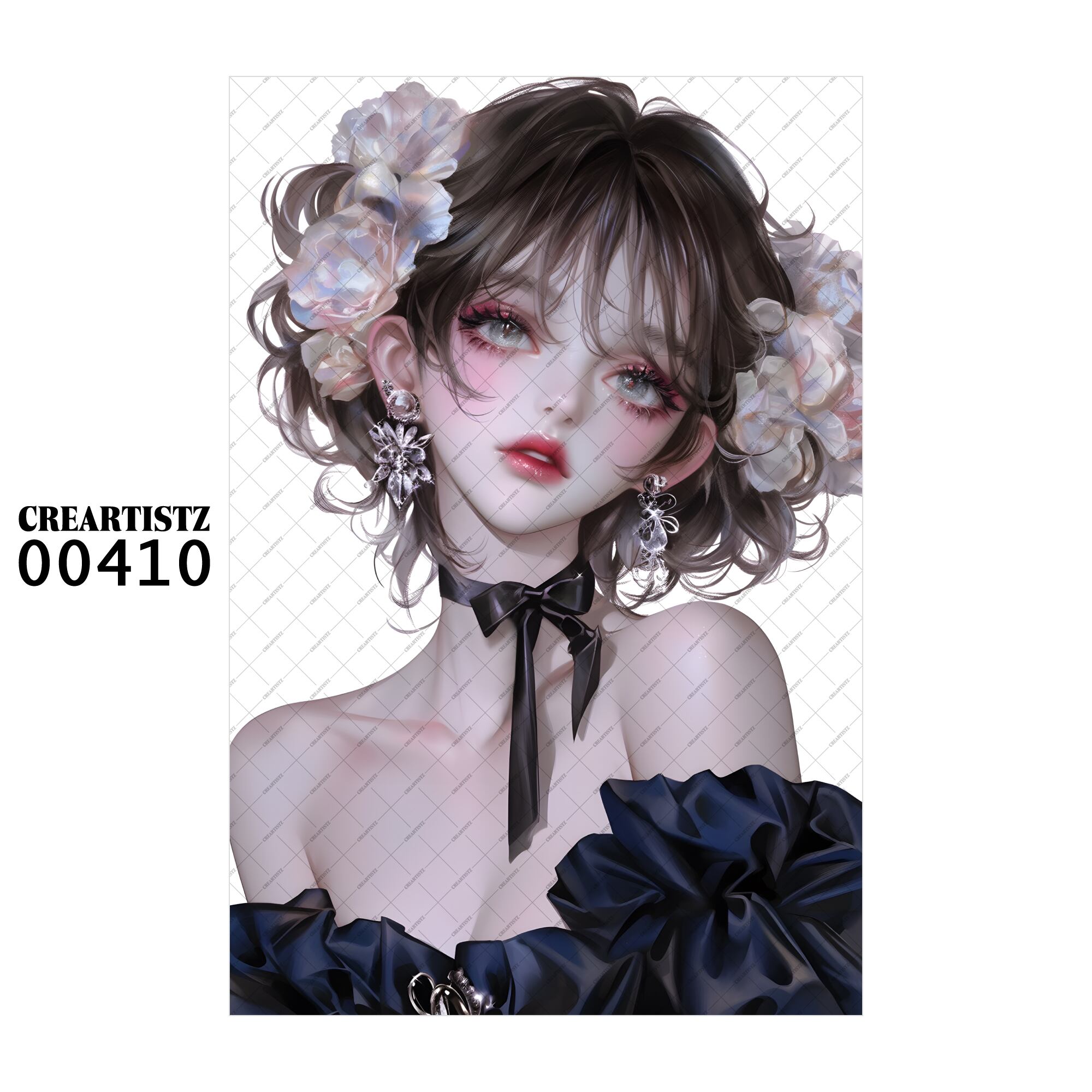 00410 ガール キュート オリジナル ペーパー/ステッカー 4枚セット CREARTISTZ