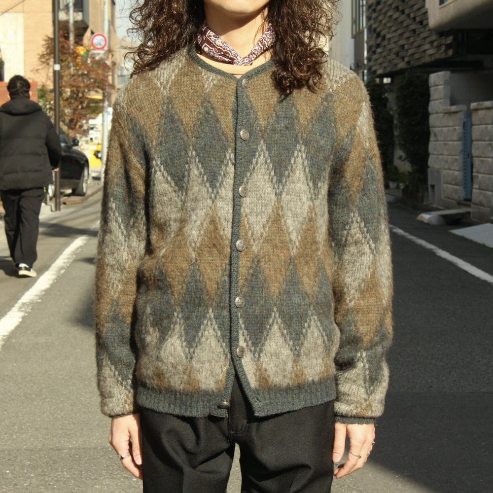Vintage Alpaca Knit Cardigan [BRENT] [1960s-] Long Hair Knit