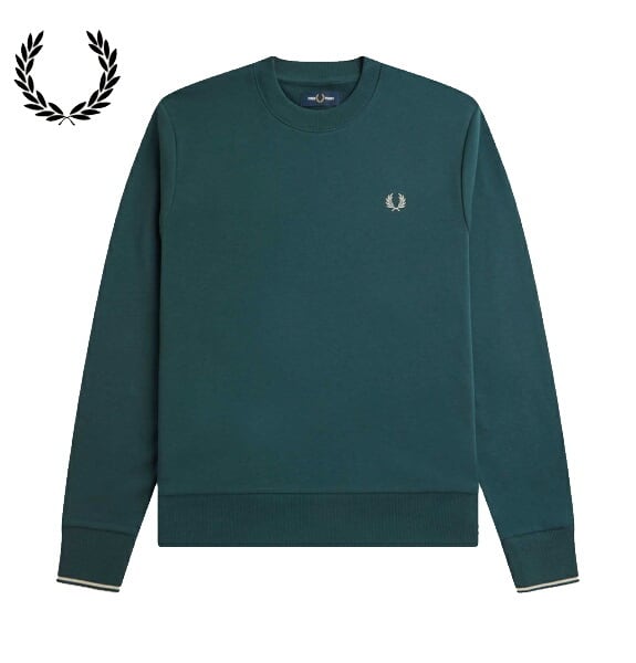 フレッドペリー スウェット トレーナー メンズ FRED PERRY CREW NECK SWEATSHIRT M7535 PETROL BLUE |  BEES HIGH powered by BASE