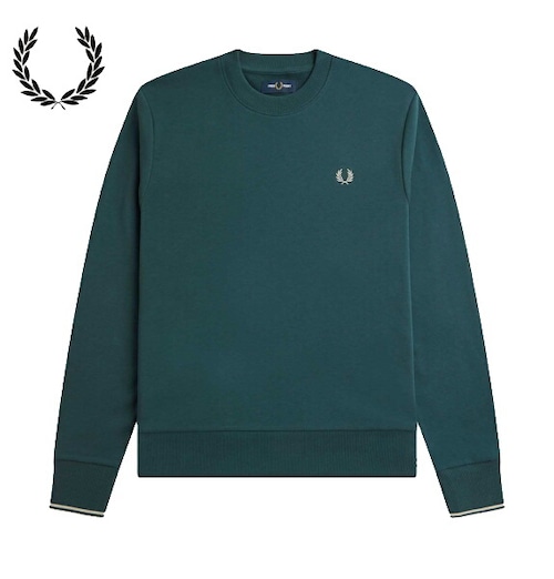 フレッドペリー スウェット トレーナー メンズ FRED PERRY CREW NECK SWEATSHIRT M7535 PETROL BLUE