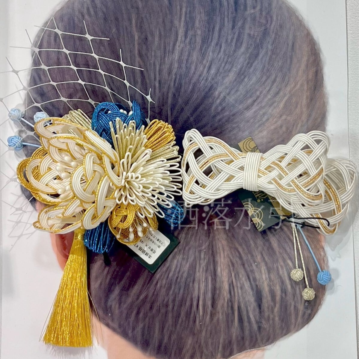 受注販売品】水引の髪飾り 花寄せ 中サイズ 単品 | 洒落水引