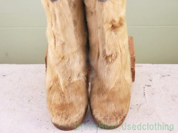 希少　vintage フランス製　エスキモーブーツ ビンテージエスキモーブーツアザラシ毛カワイイ茶ブラウンレディース