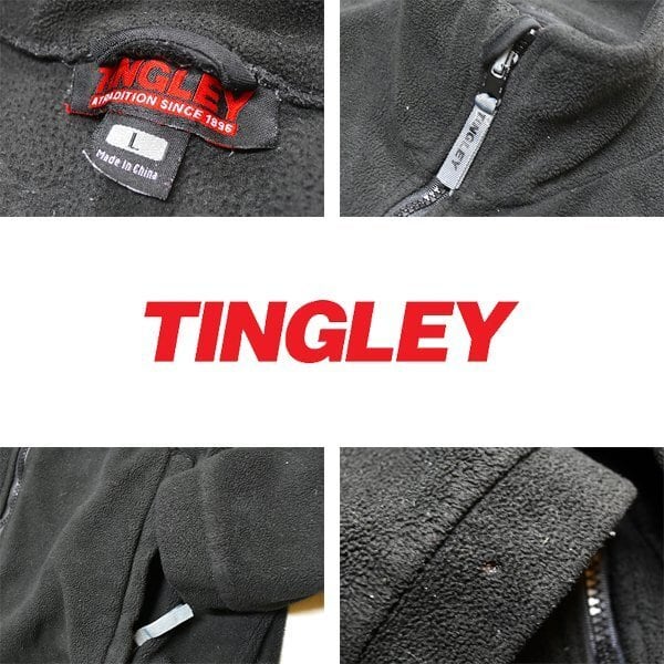 1点物◇TINGLEYフルジップ黒無地フリースジャケット古着メンズXL 1点物◇TINGLEYフルジップ黒無地フリースジャケット古着メンズXL