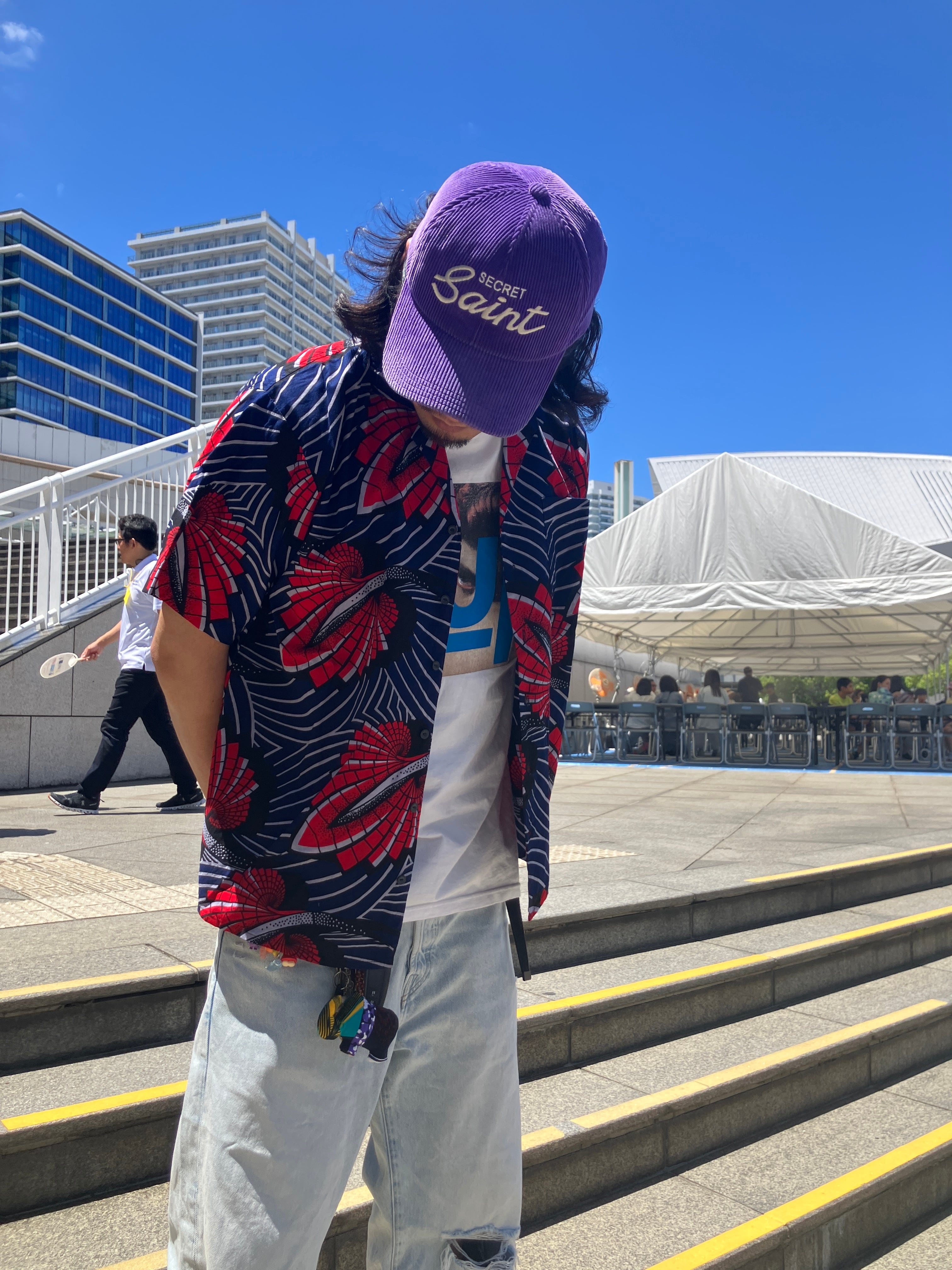 men's サファリシャツ = red=