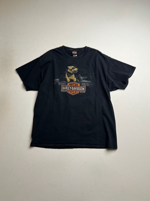 HARLEY DAVIDSON　犬　両面プリント　Tシャツ　