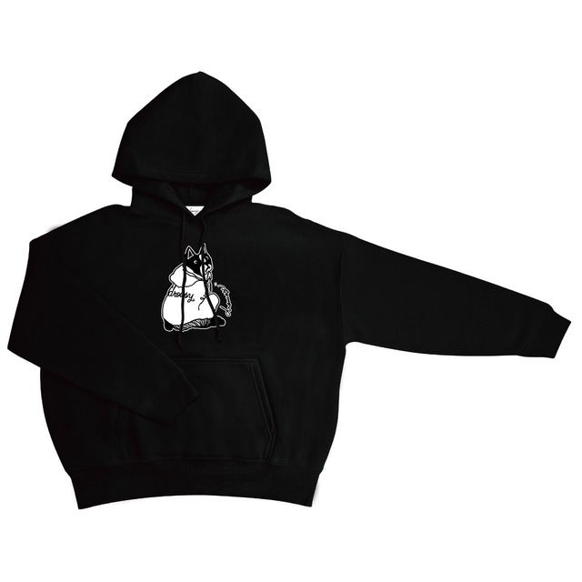 drowsy.. FRONT DOG LOGO HOODIE / 22AW / BK