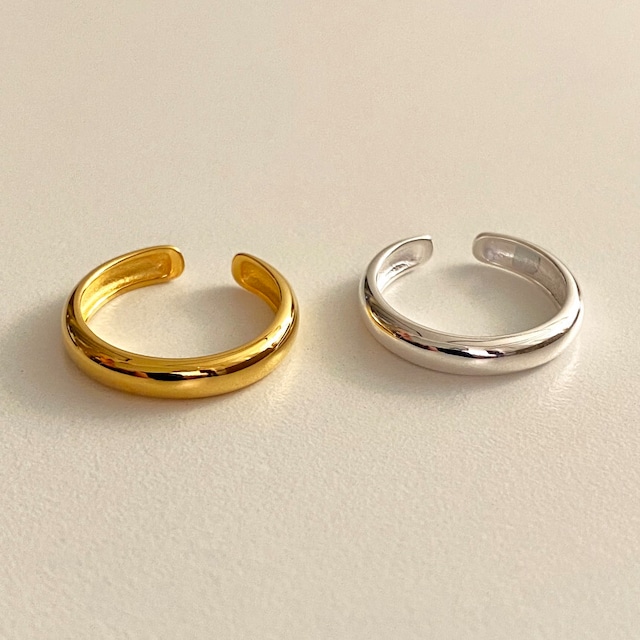 silver925 simple standard open ring【 2color 】