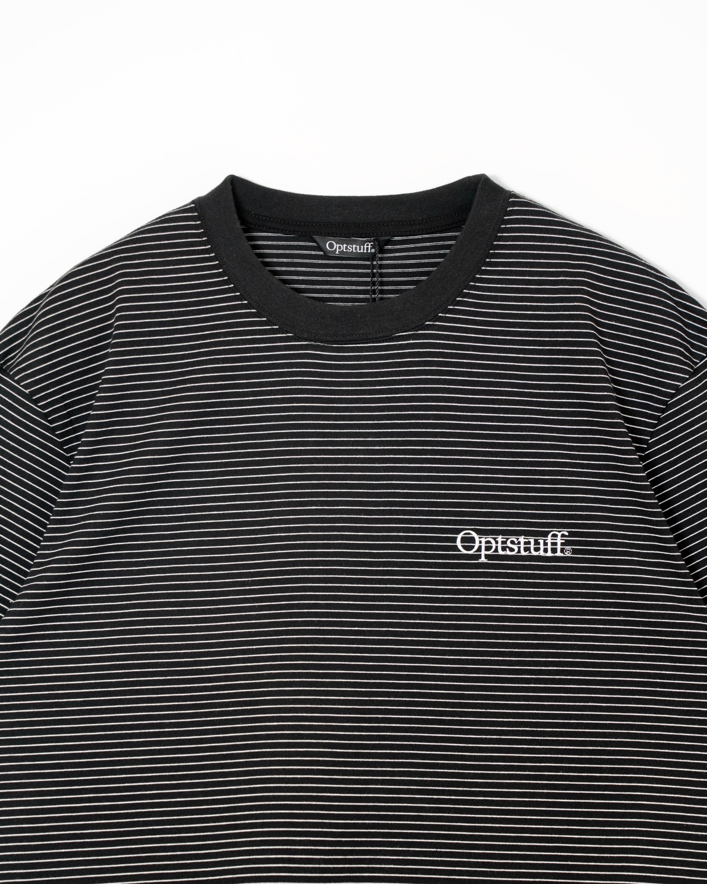 OPTSTUFF] DRAWSTRING BORDER T-SHIRT (BLACK) | OPTSTUFF
