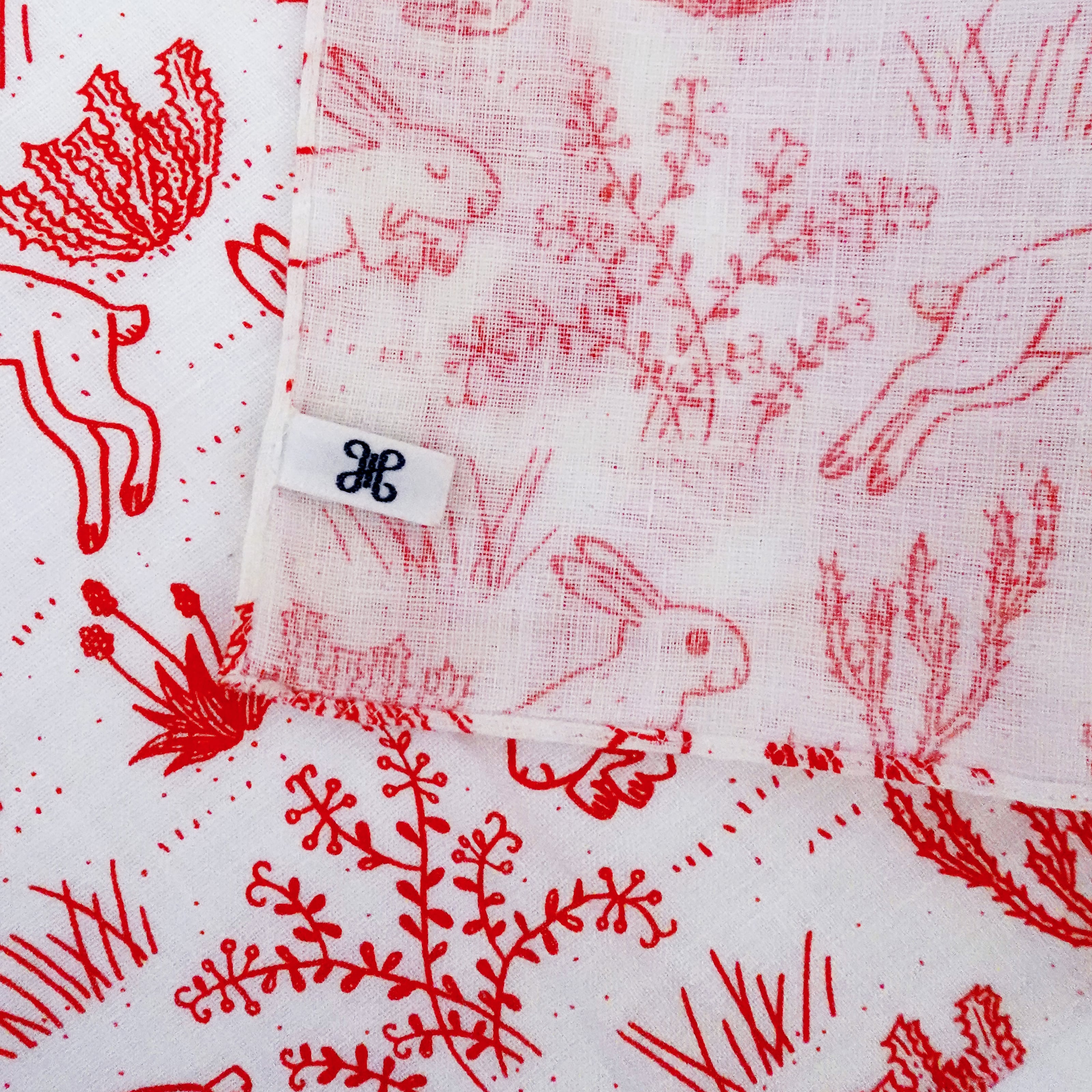 鹿児島睦「うさぎのリネンハンカチ」 | ブルーシープショップ