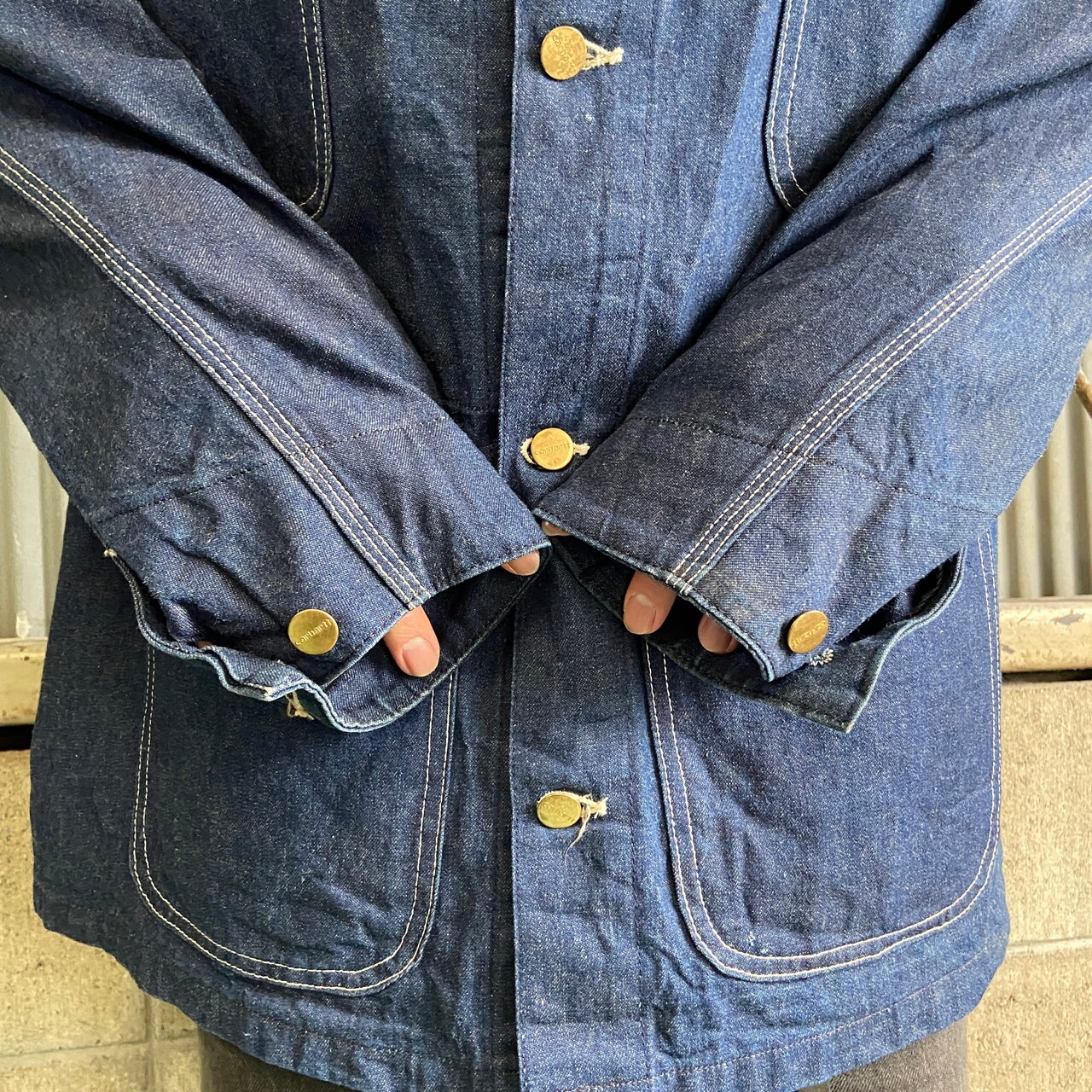美品 80年代 USA製 Carhartt カーハート デニム ミシガンチョアコート 
