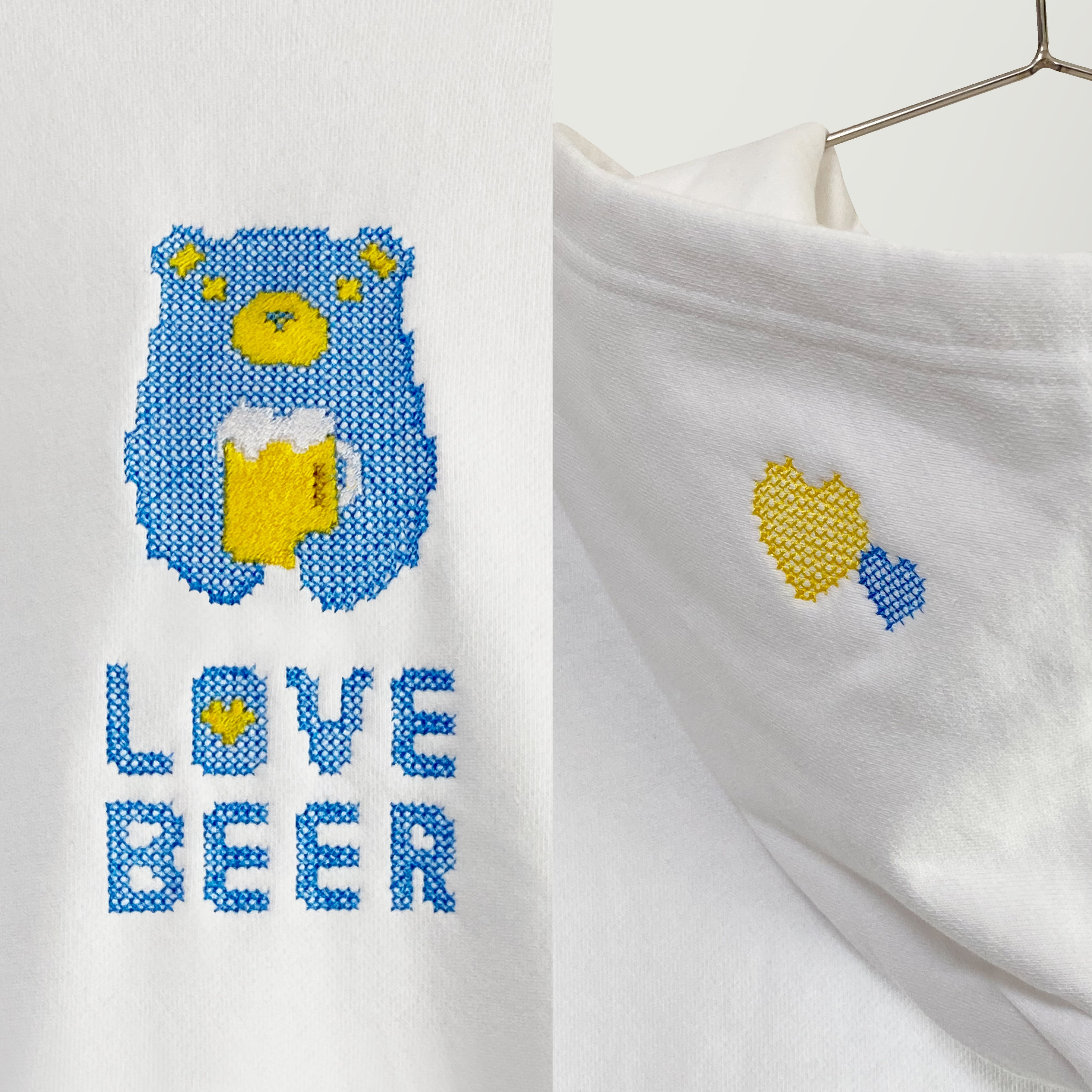 刺繍☆パーカー／LOVE BEER（10.0oz 裏パイル）