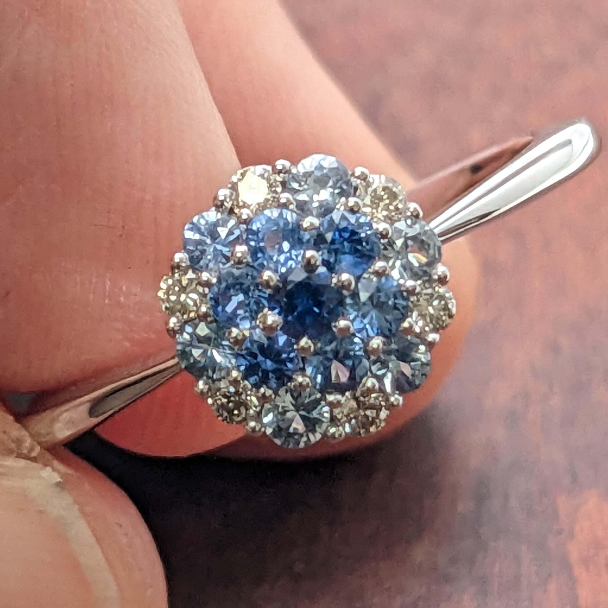 デザインリング　指輪　K18 WG 4.76g　ピンクサファイア　ダイヤモンド