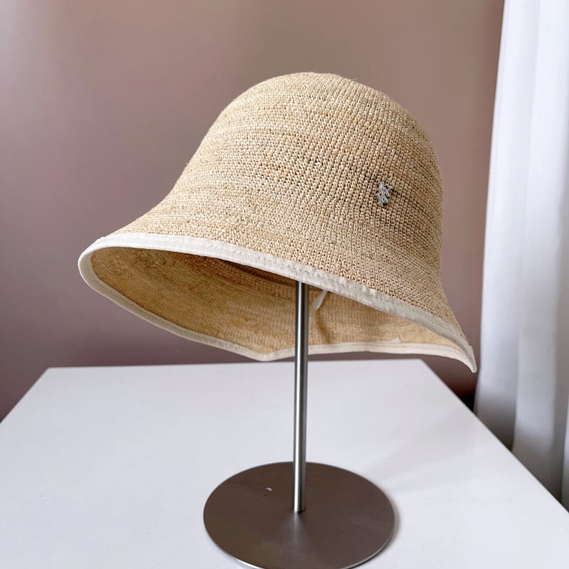 夏 高級天然素材ラフィア 帽子 レディース 折りたたみ uv 日よけ帽子