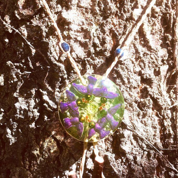【一点物】✦⋆.八ヶ岳の森の贈り物 ✦⋆.·幸福の王子つばめとのサファイヤと桂の木のアロマボトルネックレス ⋆.·✦